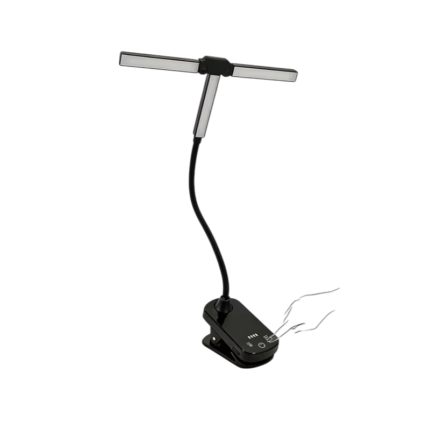 Genopladelig nodestativlampe med 51 LED, klemme og justerbare lampehoveder