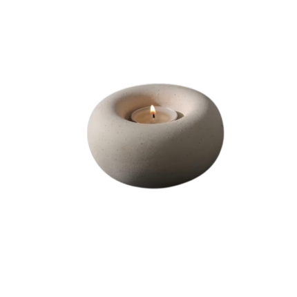 Keramisk Donut-Lysestage til Fyrfadslys og Bloklys