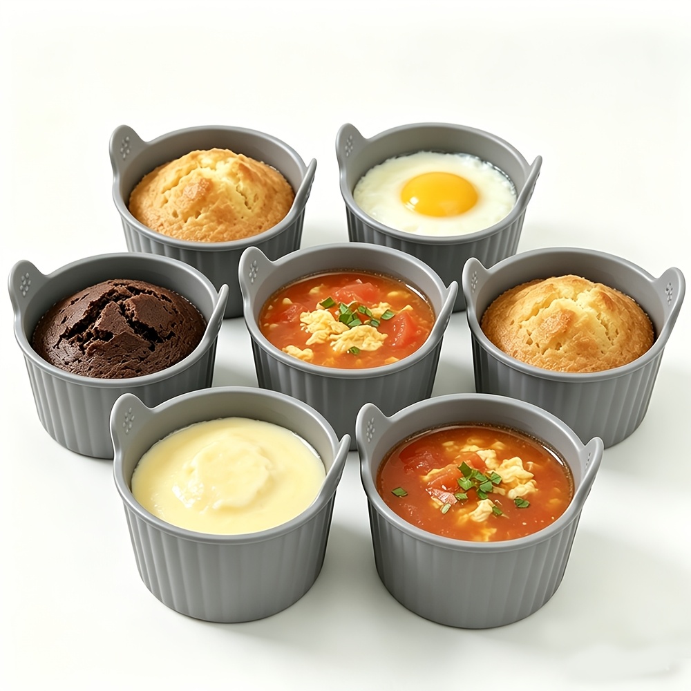 e8e41624-03e2-4be7-b898-15096e691495.jpg Seks runde silikoneforme til airfryer, muffins, små kager, æg og portionsretter