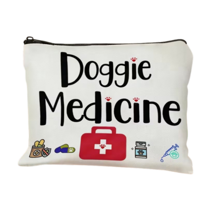 Medicinpose til hund med lynlås til medicin, tilskud og plejeartikler