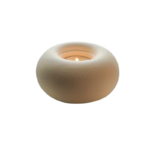Donutformet keramisk lysestage til fyrfadslys og mindre bloklys