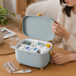 Medicinopbevaringsboks med aftagelig bakke og håndtag - Billede 2