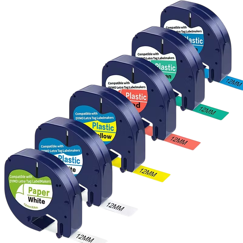 1694956251458-88dc0cf16ee4455f8e4c61d7062bcc22-goods Kompatibel etikettape til Dymo LetraTag i pakke med 6 ruller
