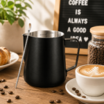 Mælkeskummer 600 ml i rustfrit stål med latte art pen - Billede 2