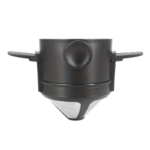 Genanvendeligt kaffefilter i rustfrit stål med foldbare støttearme til pour-over-brygning direkte over kop eller krus