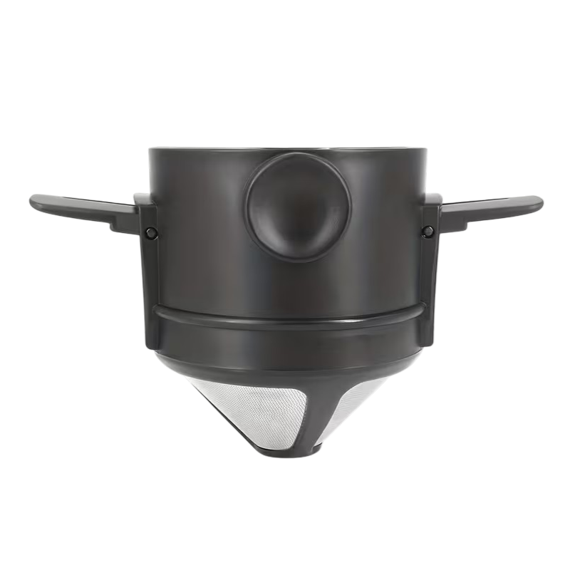 702993ba-95c4-499a-bbdd-0748abebc9fd Genanvendeligt kaffefilter i rustfrit stål med foldbare støttearme til pour-over-brygning direkte over kop eller krus