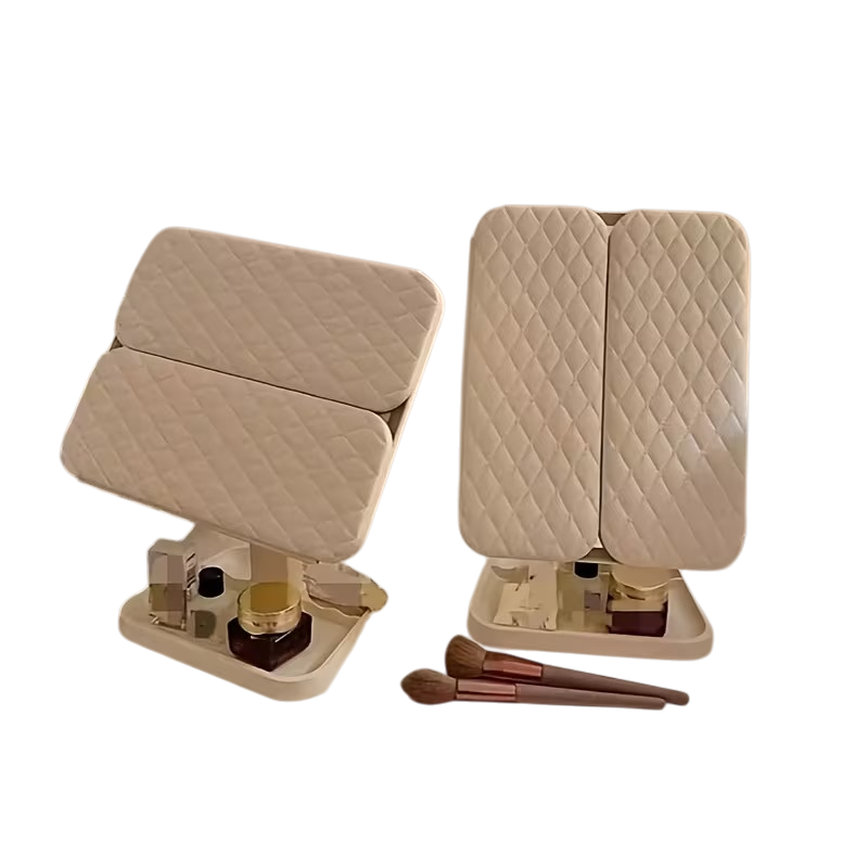 73bec917-611f-43bf-a43d-f3f39b5a272a LED makeup-spejl med touchbetjening, foldbare sidepaneler og bordbase