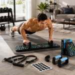 Foldbart push-up board med træningselastikker – 11 dele - Billede 2