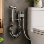 6-delt toiletsprøjtesæt med dobbeltudløb og spiralslange - Billede 2