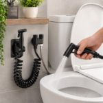 6-delt toiletsprøjtesæt med dobbeltudløb og spiralslange - Billede 2