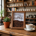 Kaffebønne billedramme med dekorativt kaffemotiv - Billede 2