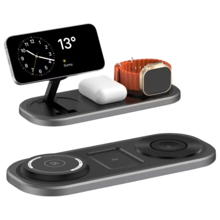 Sammenklappelig 3-i-1 trådløs oplader til iPhone, Apple Watch og AirPods